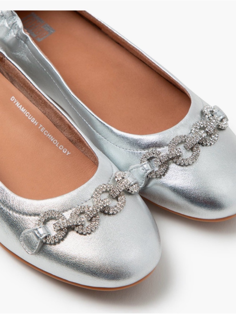 FITFLOP Allegro Sparkle Ballet Flats (Silver)  US 7